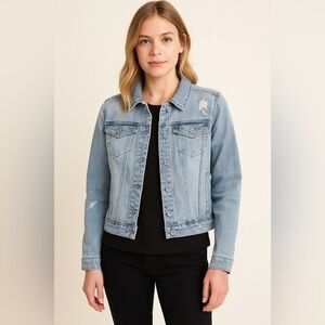 G by Giuliana Distressed Light Wash Denim Jacket Women’s XS